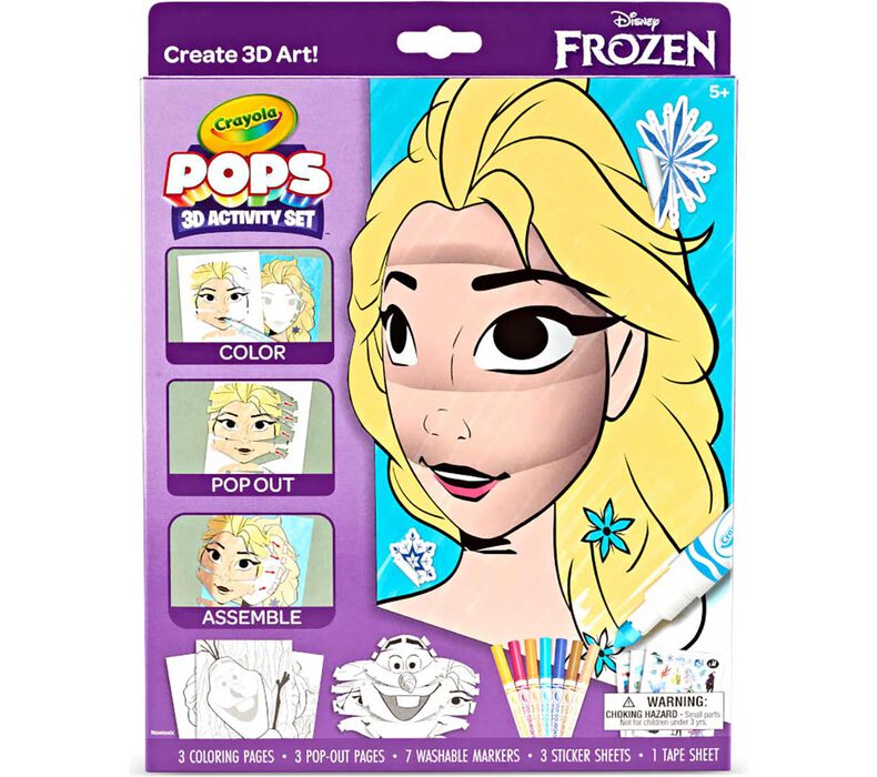 Crayola Pops 3D Frozen Art Set with 7 Markers