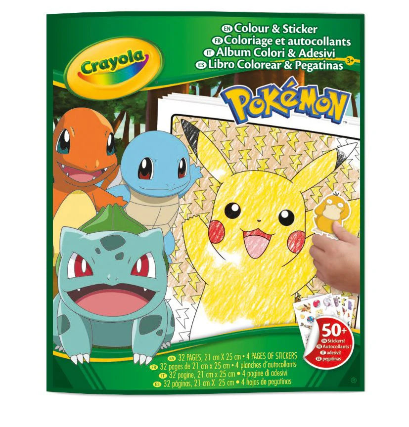 Crayola Pokemon Colour & Sticker Book with 50+ Stickers