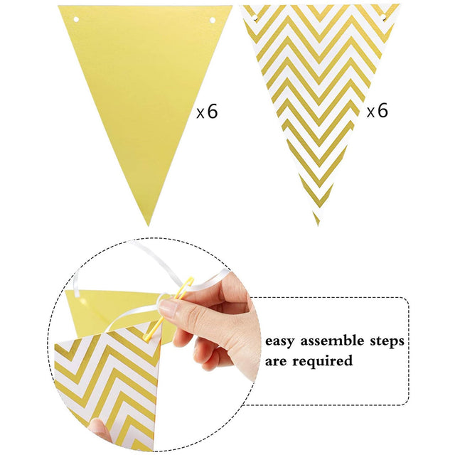 5m Pennant Stripe Hanging Flag Banner - 12 pcs