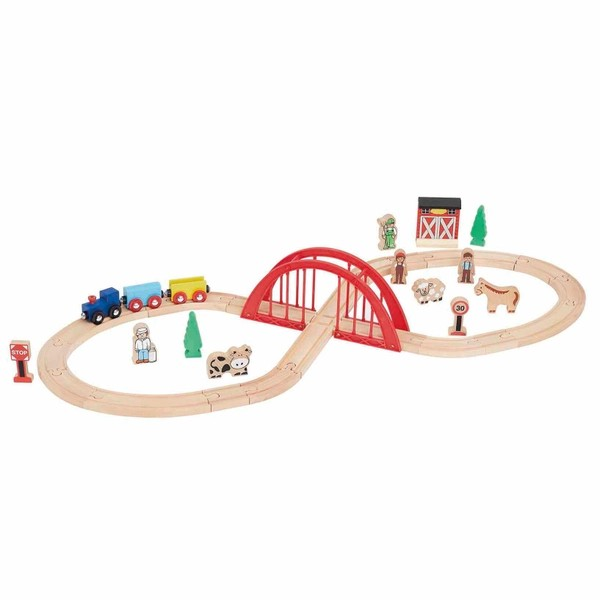 Squirrel Play Wooden Figure 8 Train Track 35 Piece Set
