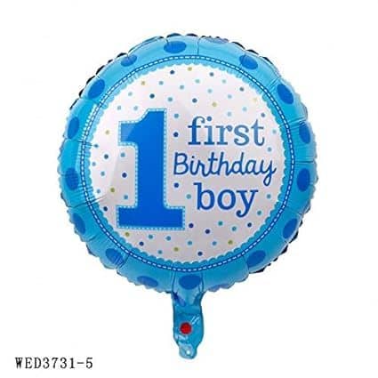 1st Birthday Blue Theme Foil Balloon Set - Pack of 5
