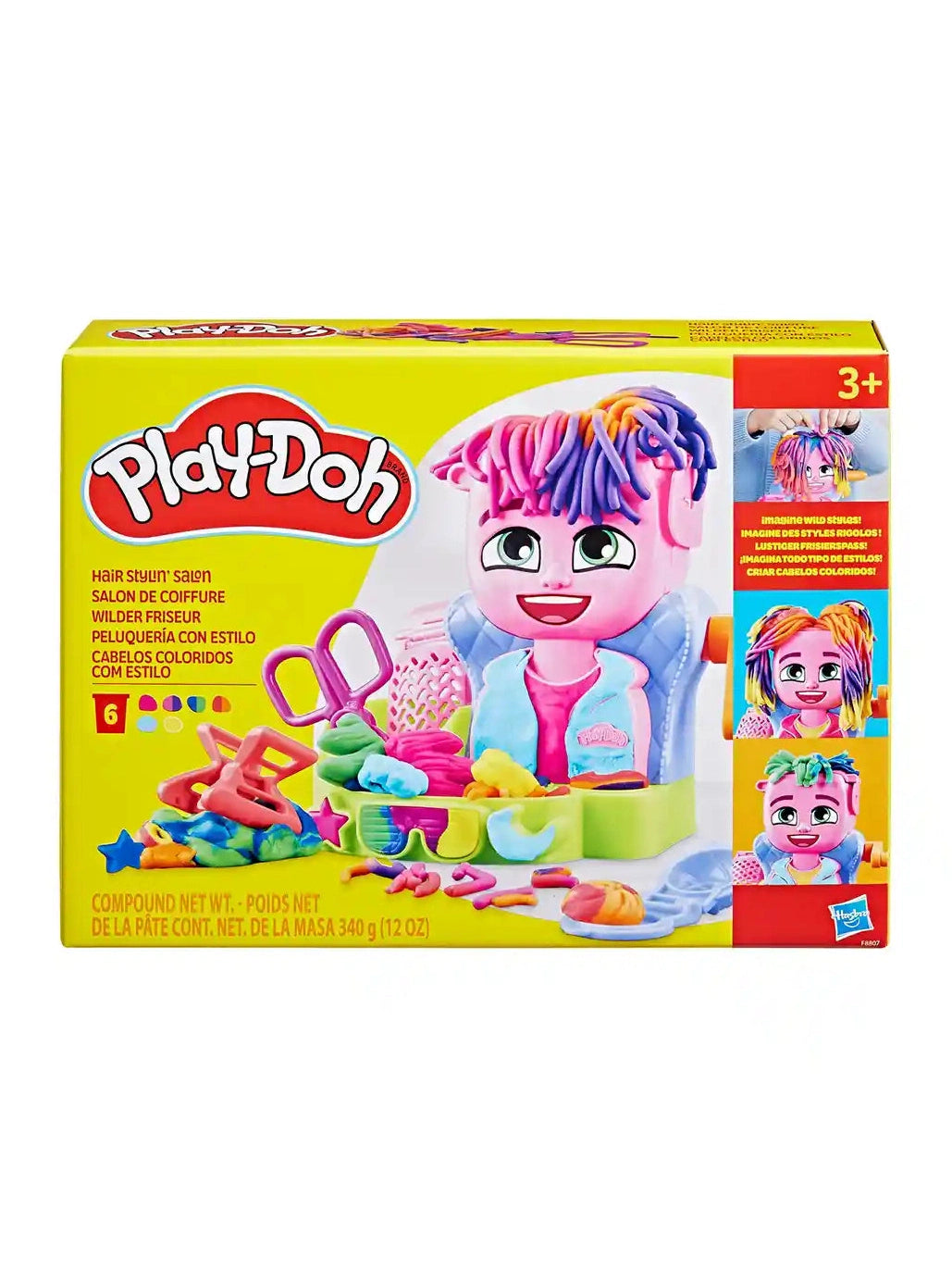 Play-Doh Hair Stylin' Salon Playset with 6 Cans, Pretend Play Toys
