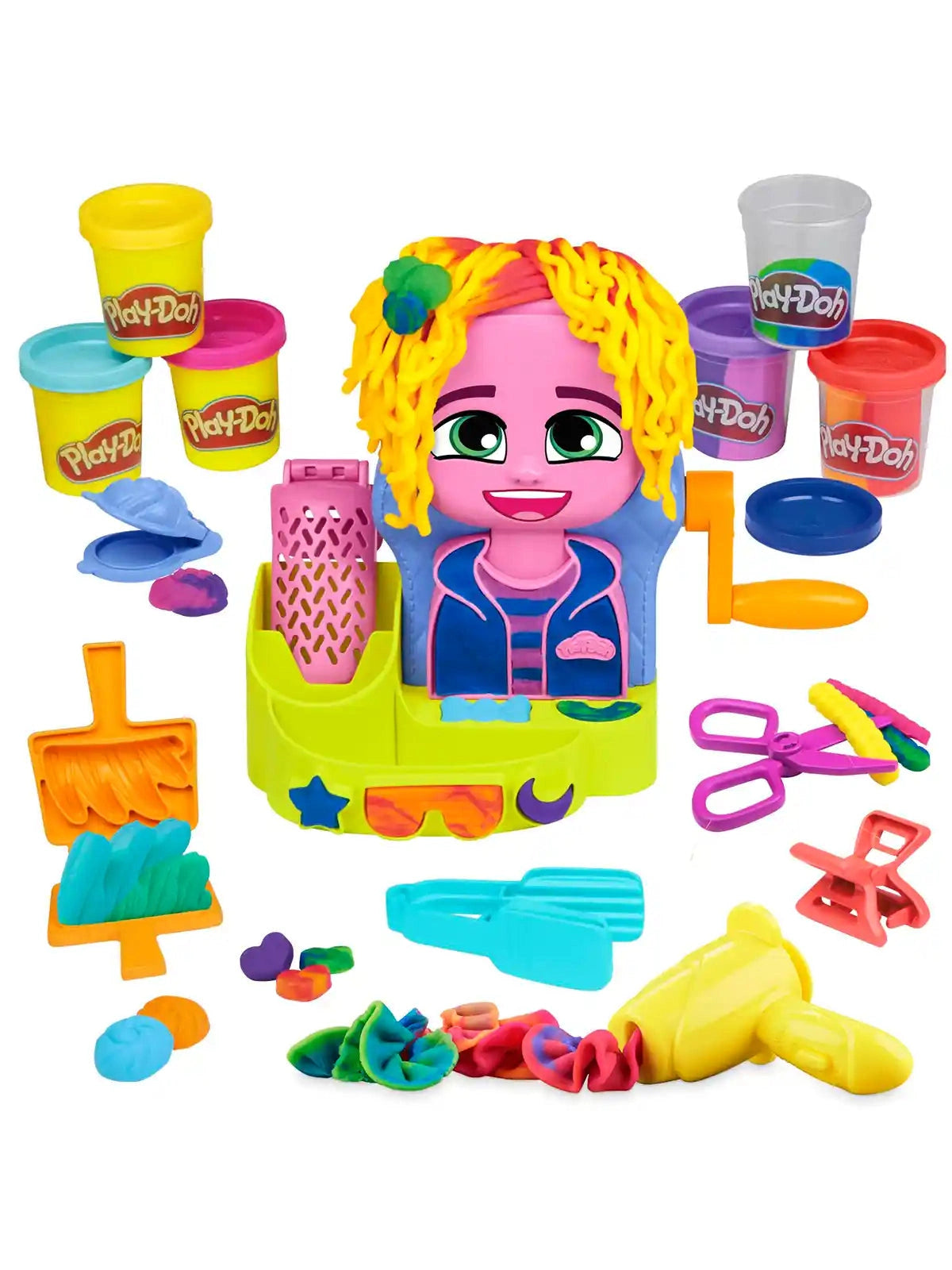 Play-Doh Hair Stylin' Salon Playset with 6 Cans, Pretend Play Toys