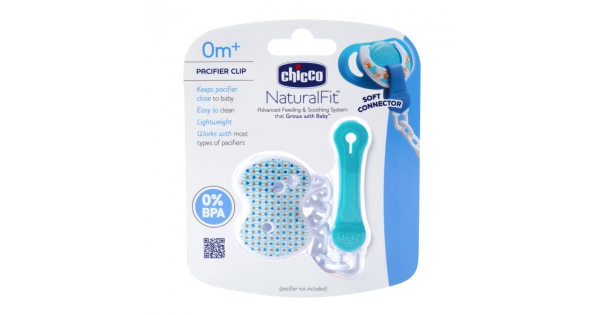 Chicco Pacifier Clip (0m+) - Blue (Available in 2 Shades)