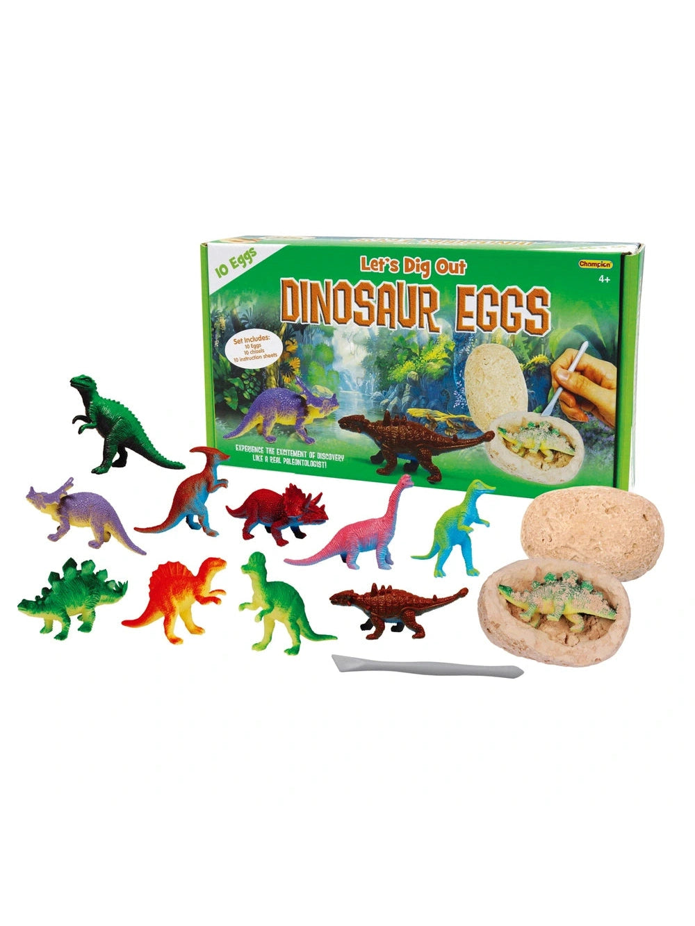 Let's Dig Out Dinosaur Figures Eggs 10 Pack Set