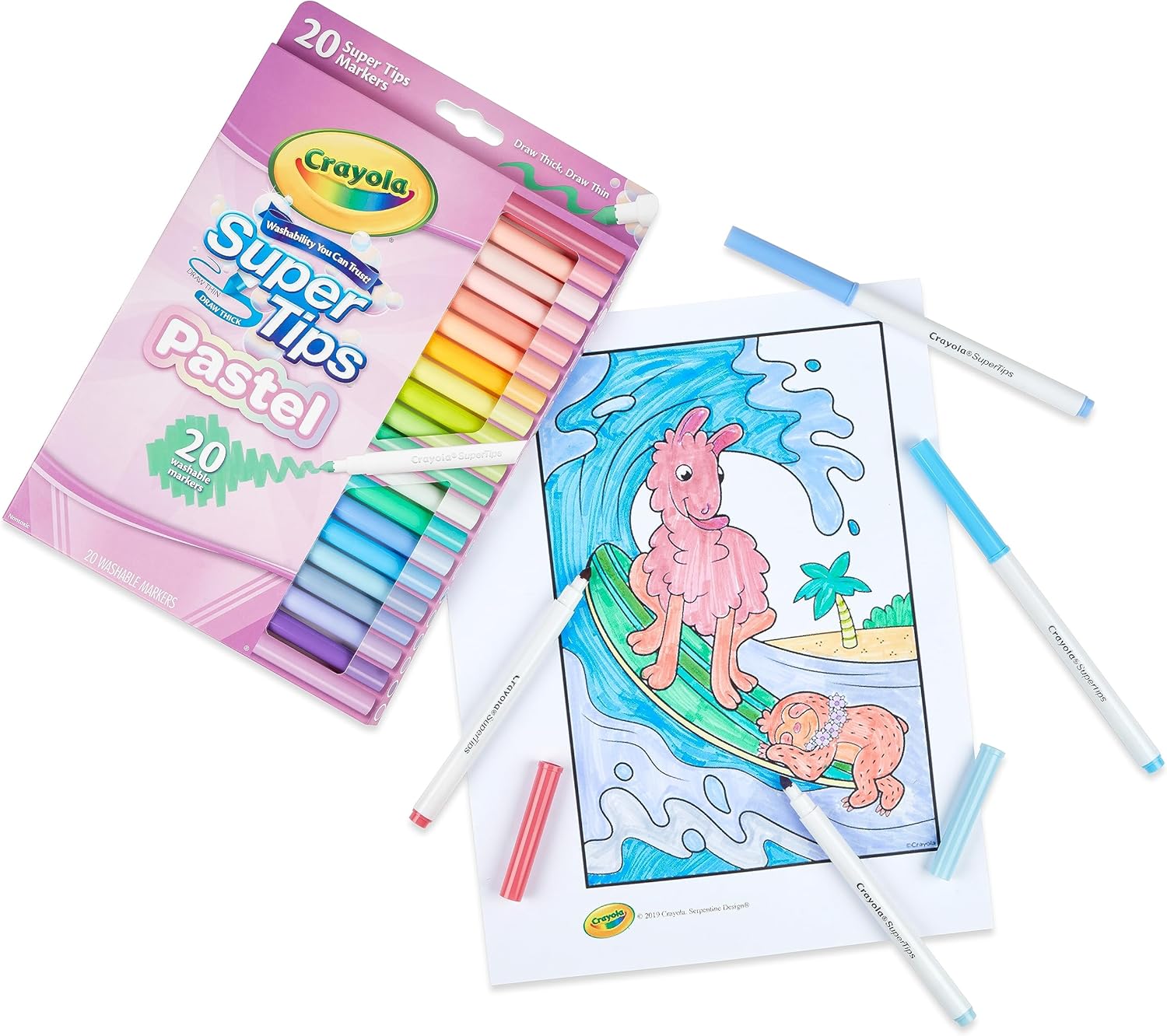 Crayola 20 Supertips Washable Pastel Markers