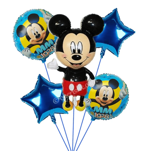Disney Mickey Mouse Blue Theme Balloons - Set of 5