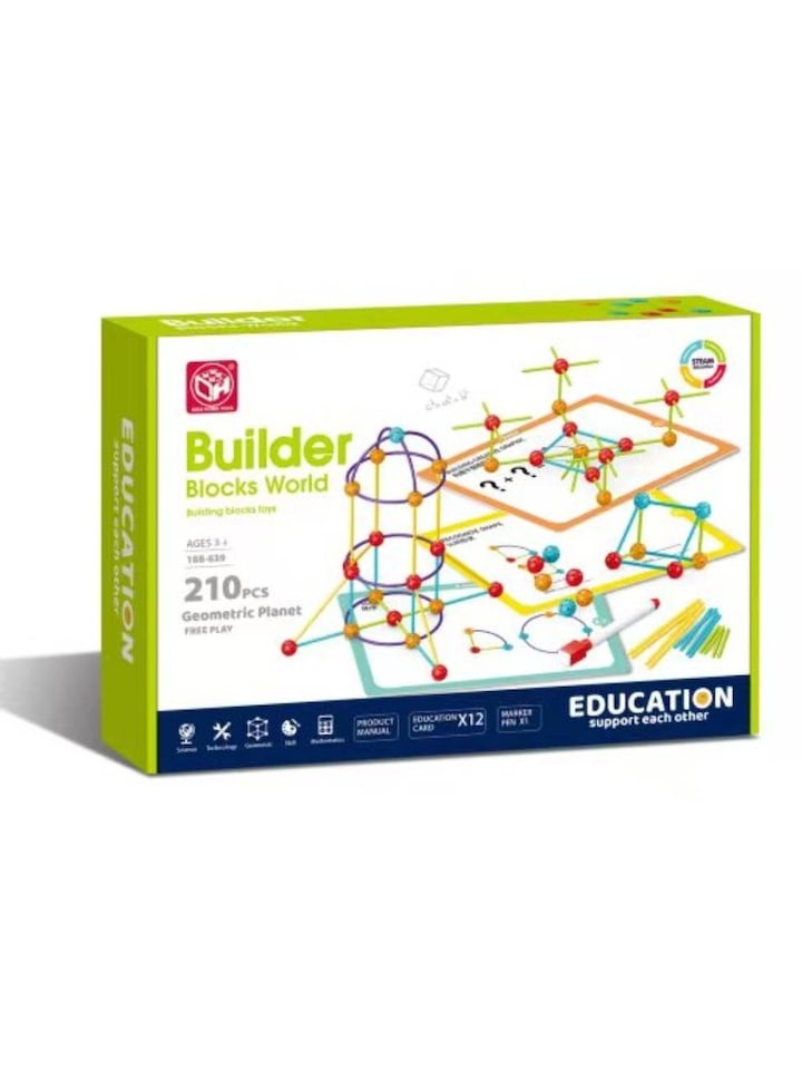 STEAM Construction Set - 3D Shapes (210 pieces)