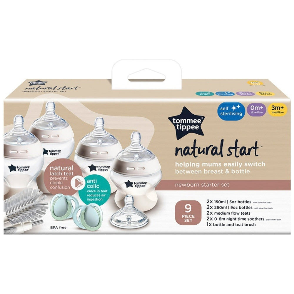 Tommee Tippee Natural Start Anti-Colic Newborn Starter Set BPA Free - White