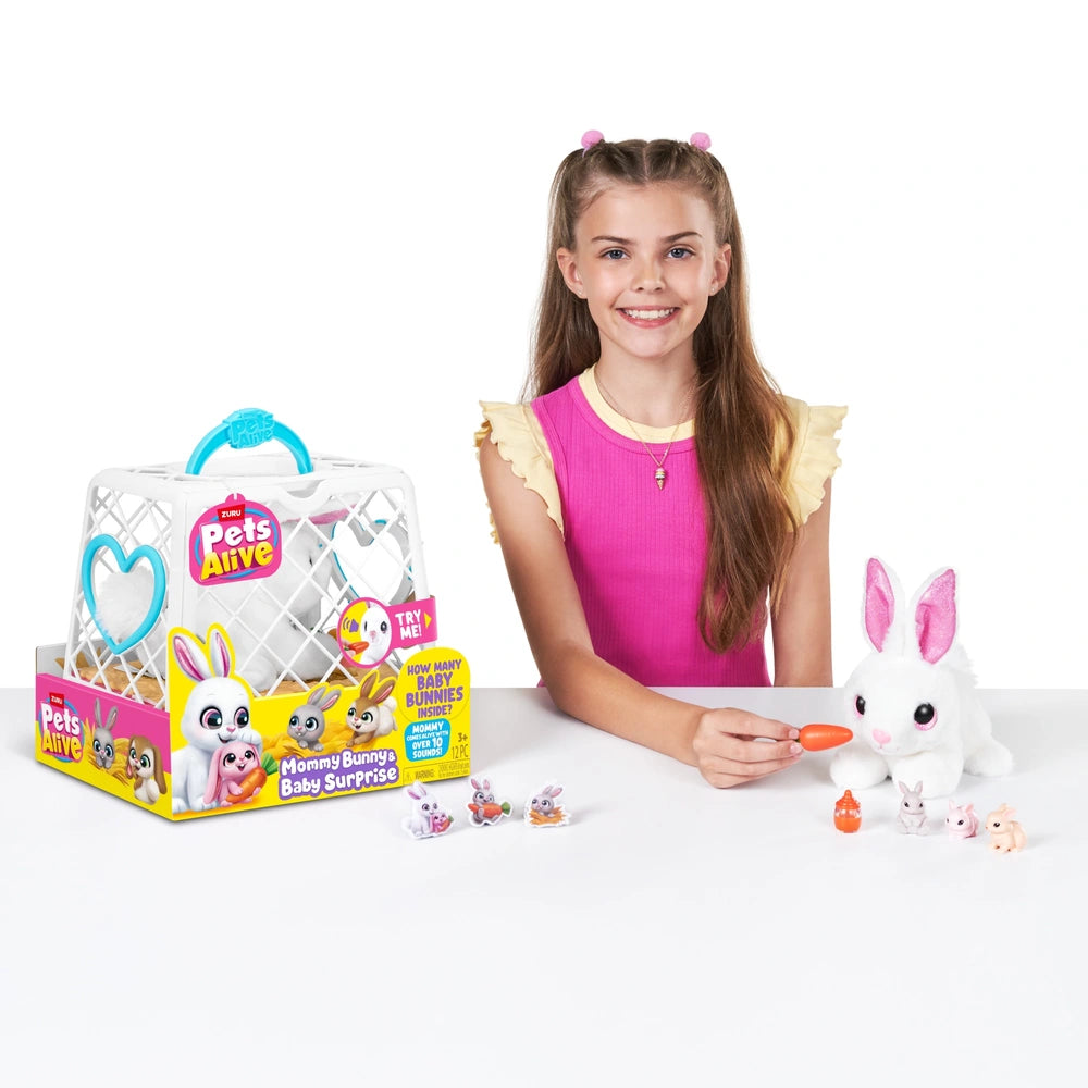 Pets Alive by ZURU Mama Bunny & Baby Surprise Plush Set