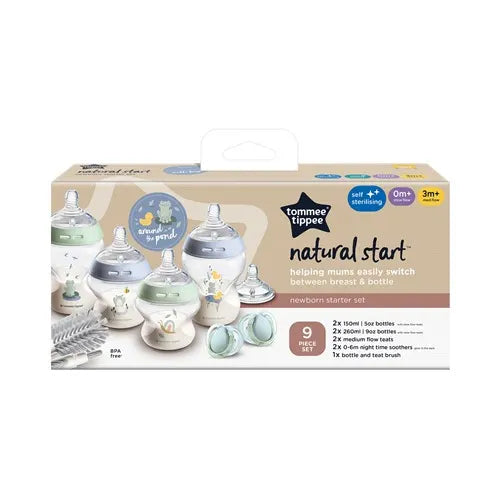Tommee Tippee Natural Start Newborn Starter Set BPA Free - Blue & Green