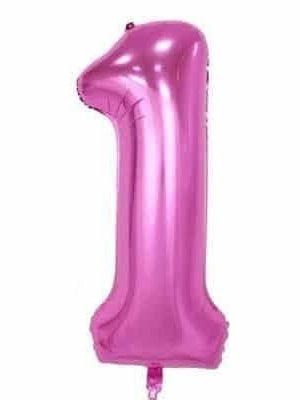 32 Inch Pink Number Foil Balloons