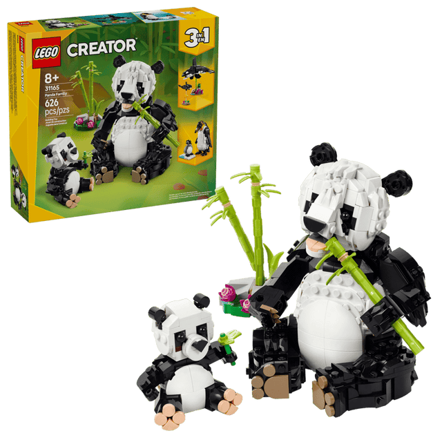 LEGO 3-in-1 Wildlife: Panda Family 31165 - 626 Parts