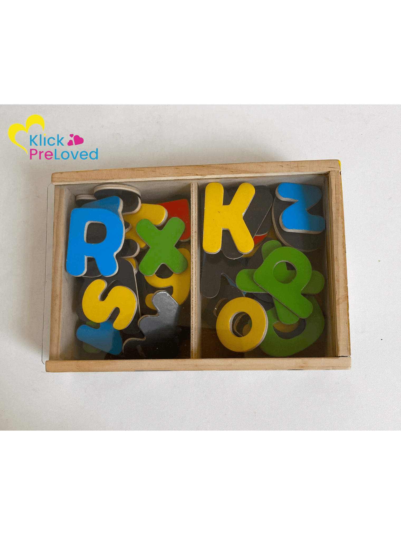 PreLoved Melissa & Doug 52 Wooden Magnetic Letters (Gently Used)