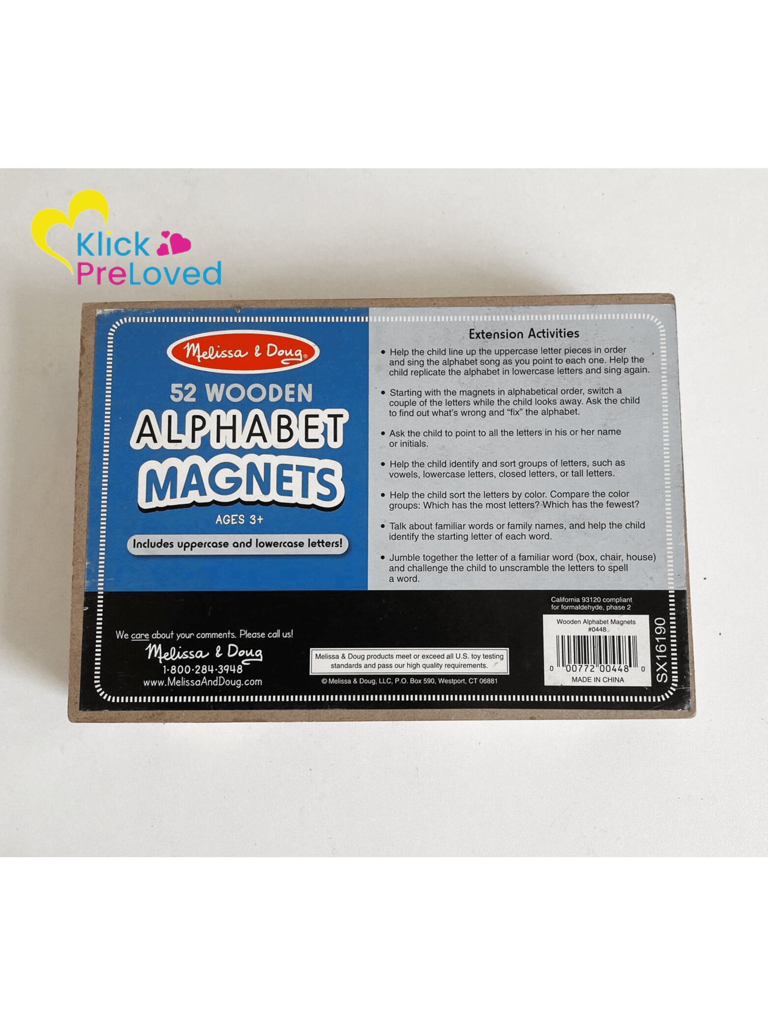 PreLoved Melissa & Doug 52 Wooden Magnetic Letters (Gently Used)