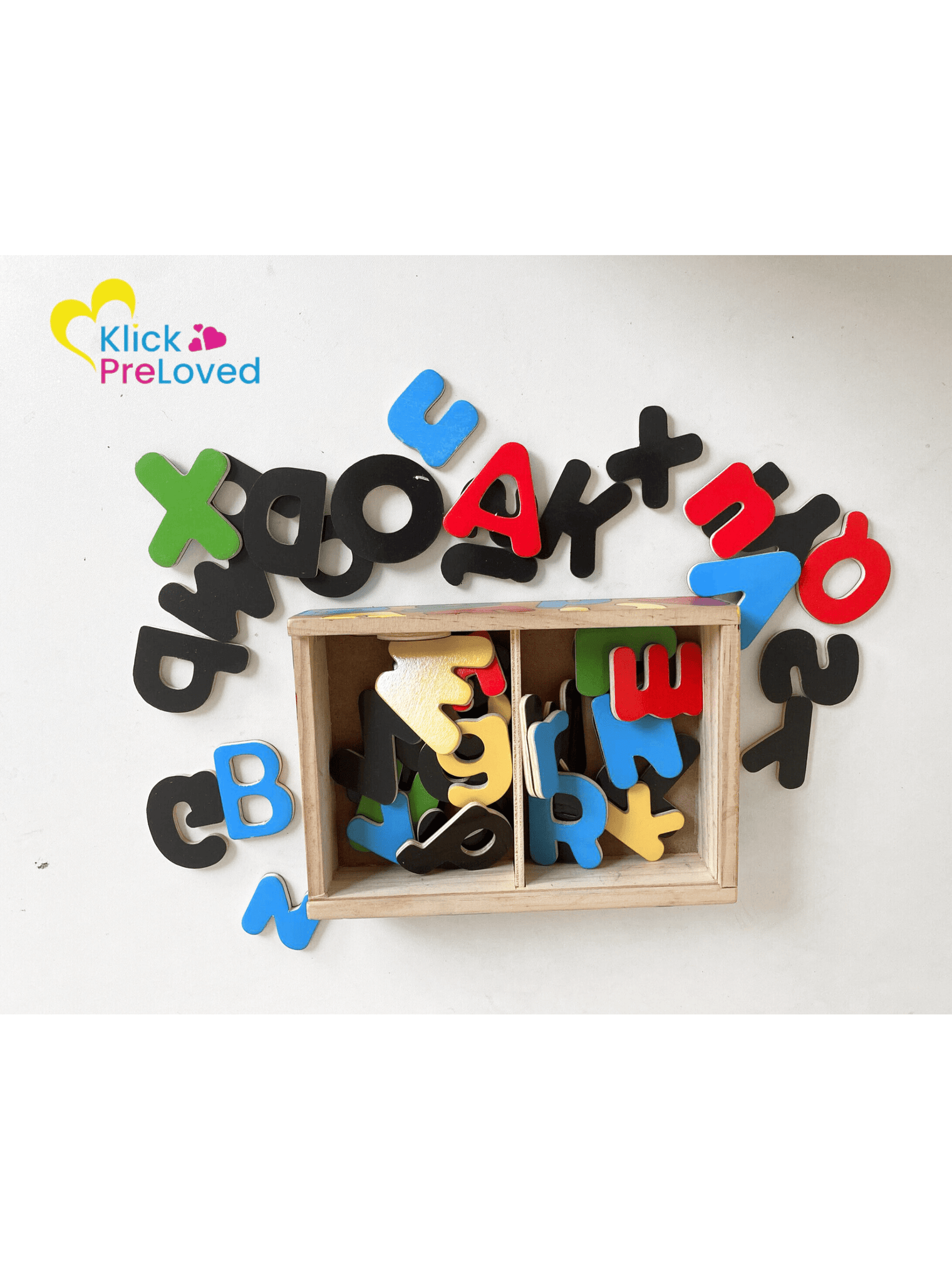 PreLoved Melissa & Doug 52 Wooden Magnetic Letters (Gently Used)