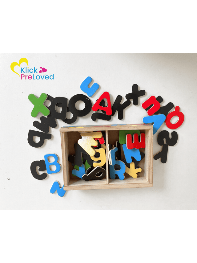 PreLoved Melissa & Doug 52 Wooden Magnetic Letters (Gently Used)