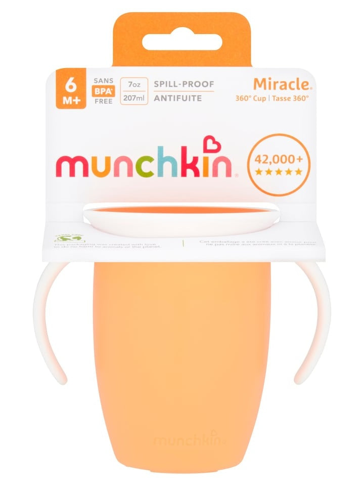 Munchkin Miracle 360° Cup Trainer Cup for 6m+ - 7oz 207ml (3 colors available)