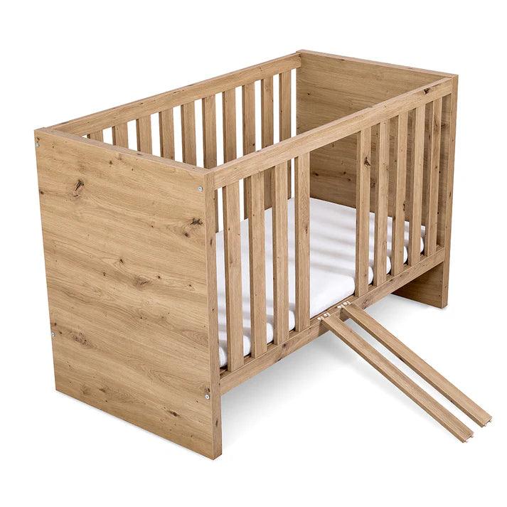Crib Amelia Oak 120x60 cm with Safety Rail