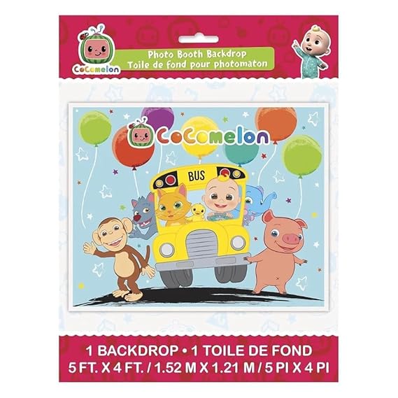 Cocomelon Multicolor Photo Booth Backdrop
