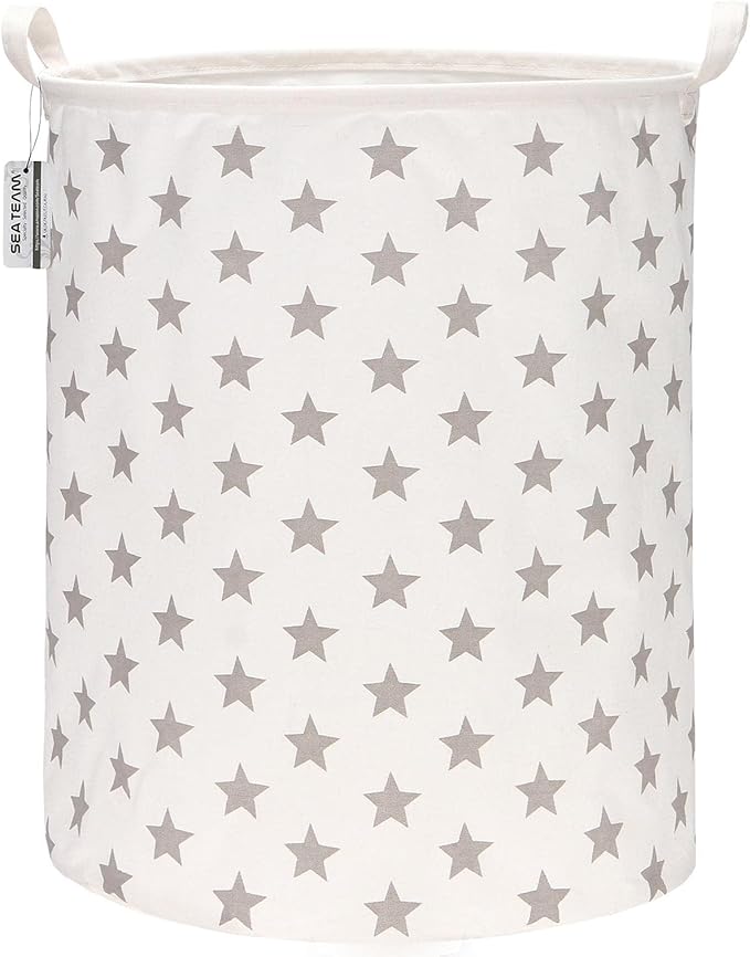 Laundry Hamper & Storage Bins - Grey Stars
