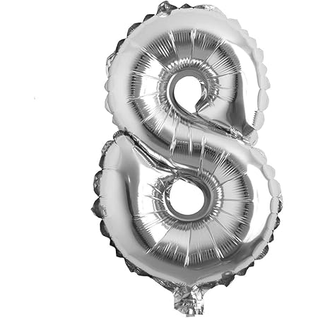 32 Inch Silver Number Foil Balloons