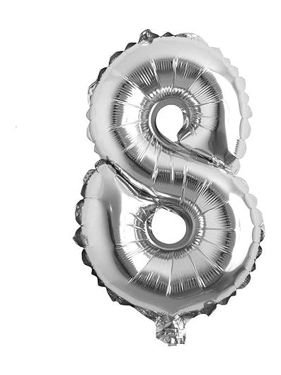 32 Inch Silver Number Foil Balloons