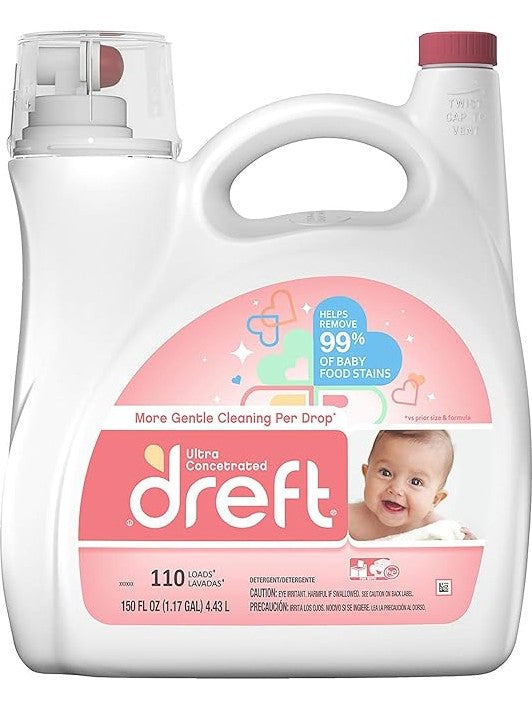 Dreft Ultra Concentrated Liquid Laundry Detergent, 150 Fl. Oz (110 loads)