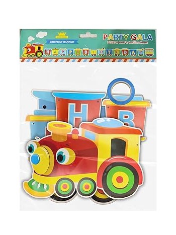 Happy Birthday Train Backdrop Banner