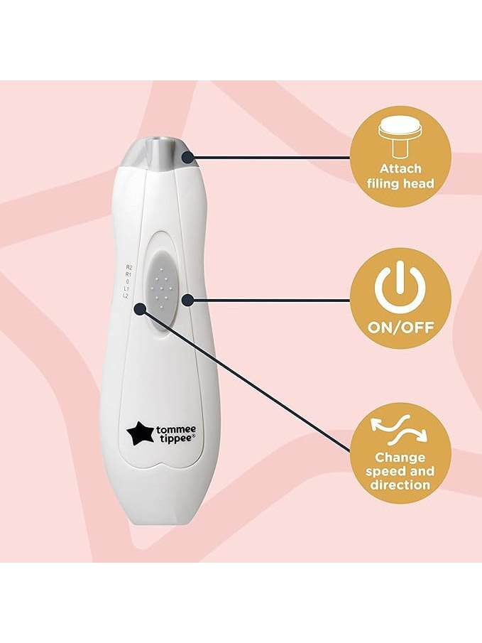 Tommee Tippee Electric Baby Nail File with Six Filing Heads