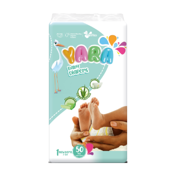 Yara Diaper Size 1 New Born Twin Pack 2-5kg (50 pack)