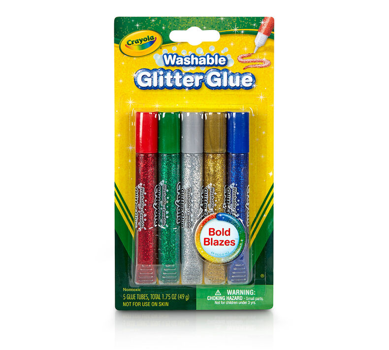 Crayola Washable Glitter Glue, Bold - 5 Count
