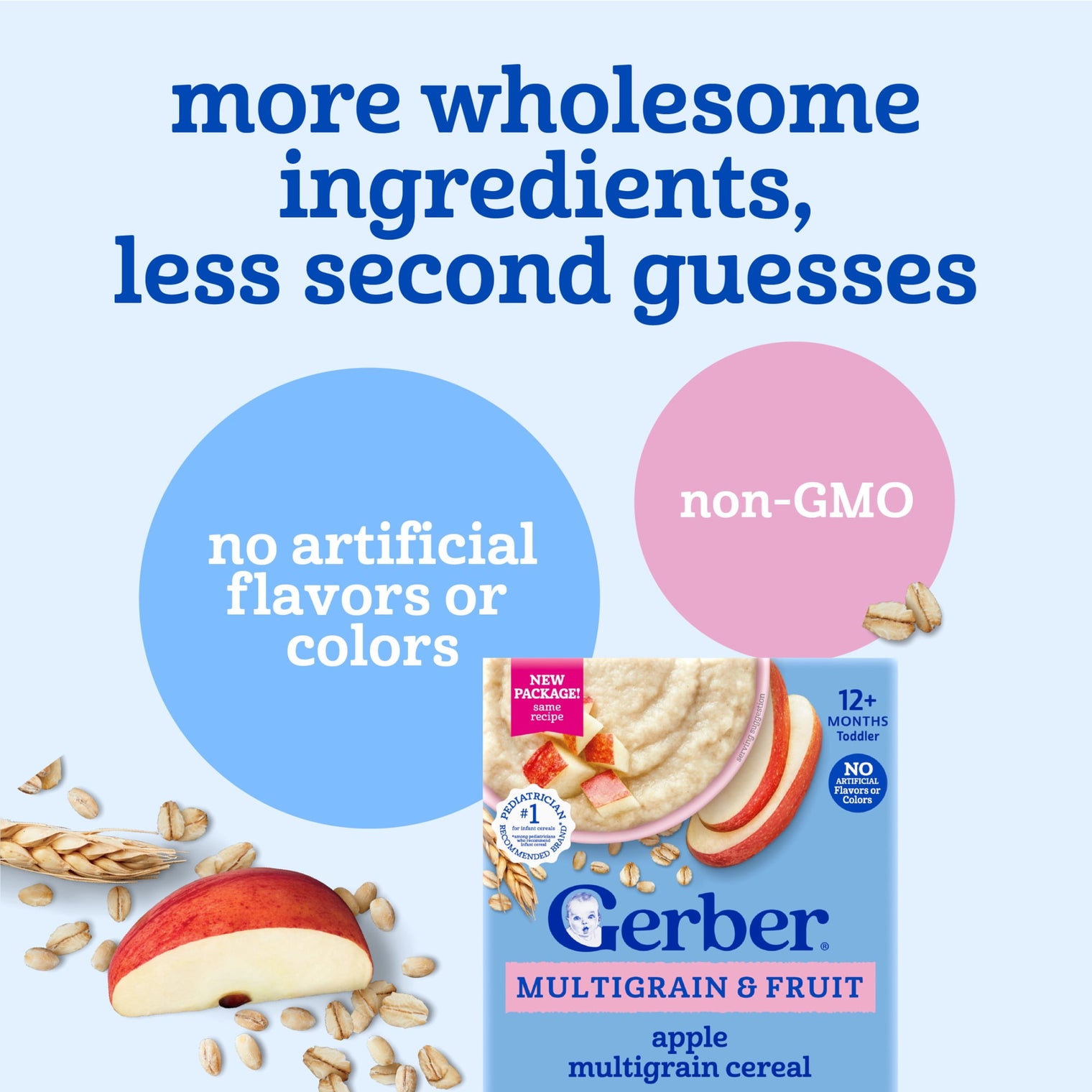 Gerber Multigrain & Fruit - Apple Multigrain Cereal 8 oz(227g) - 12Months+