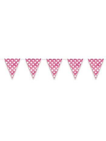 Flag Banner With White Polka Dots Decorations, 12 ft.