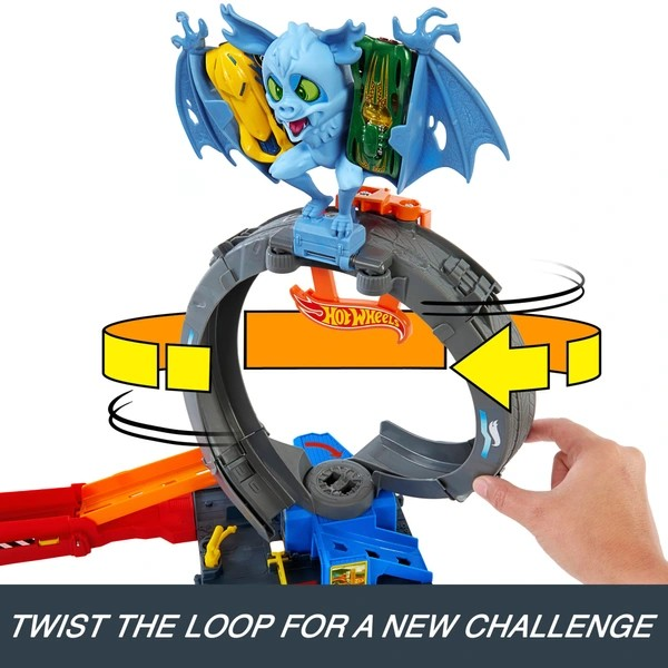 Hot Wheels City Let's Race Bat Loop Attack Playset