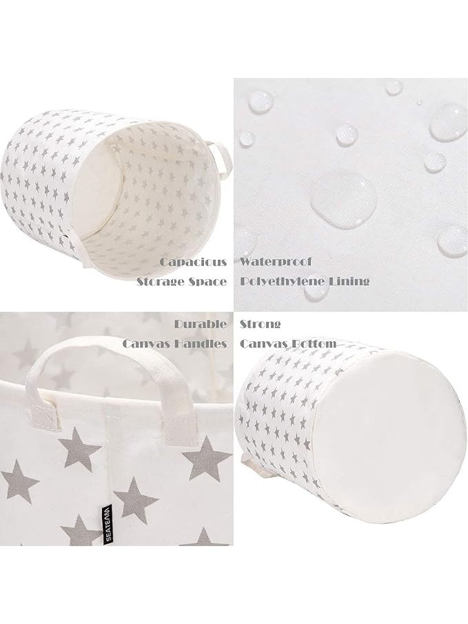 Laundry Hamper & Storage Bins - Grey Stars