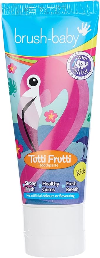 Buy 1 Get 1 Free, Brush-Baby Tutti Frutti Flamingo Kids Toothpaste - 12ml