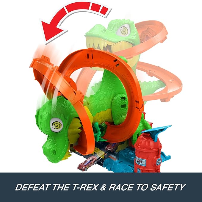 Hot Wheels City T-Rex Blaze Battle Playset