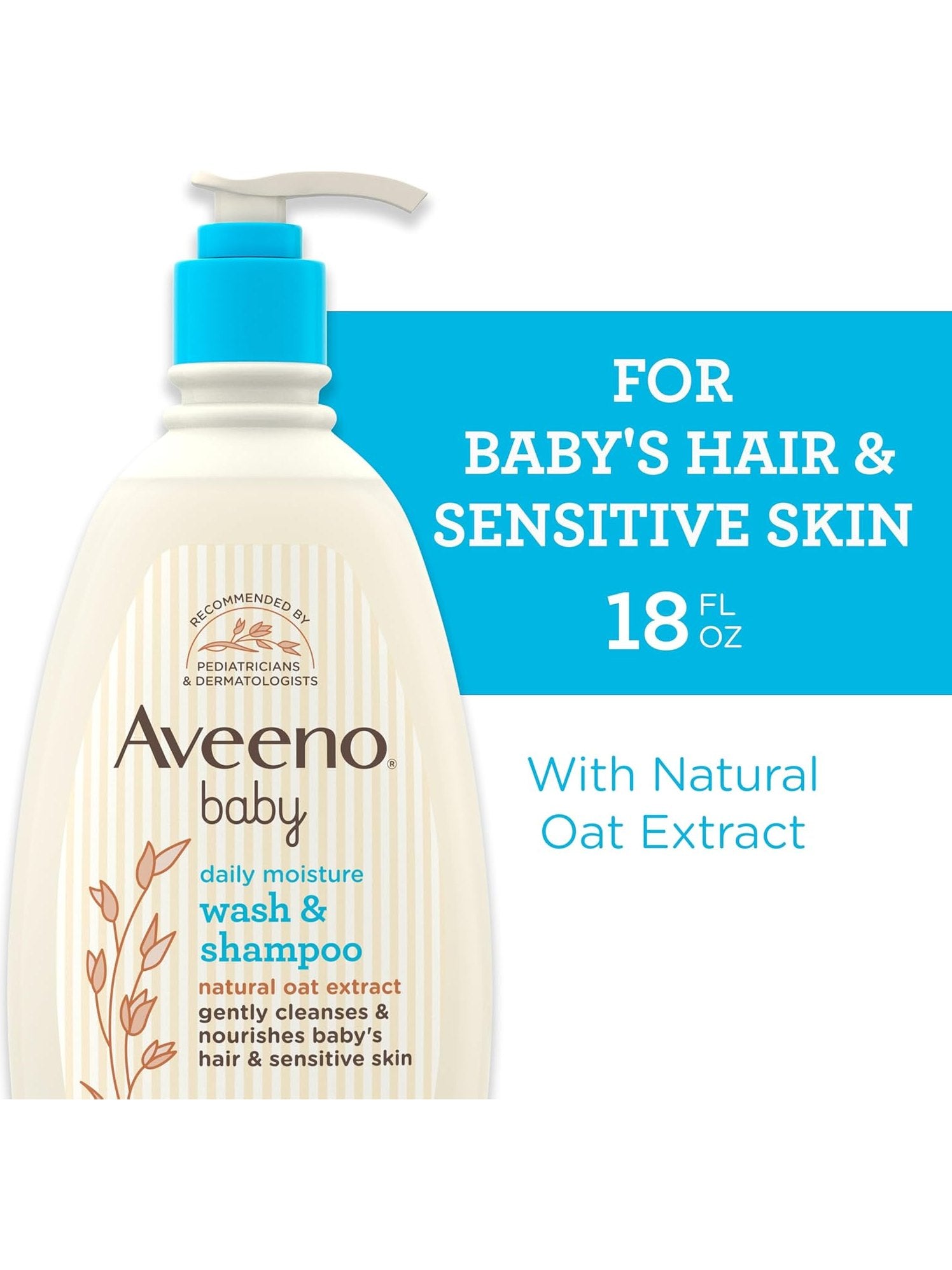 Aveeno Baby Daily Moisture Wash & Shampoo - 532ml