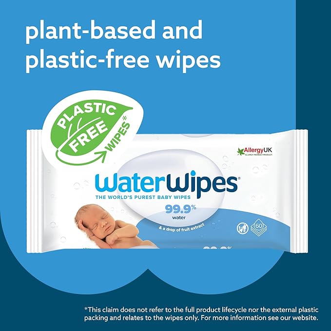 12 pack WaterWipes Plastic-Free Original Baby Wipes, 720 Count