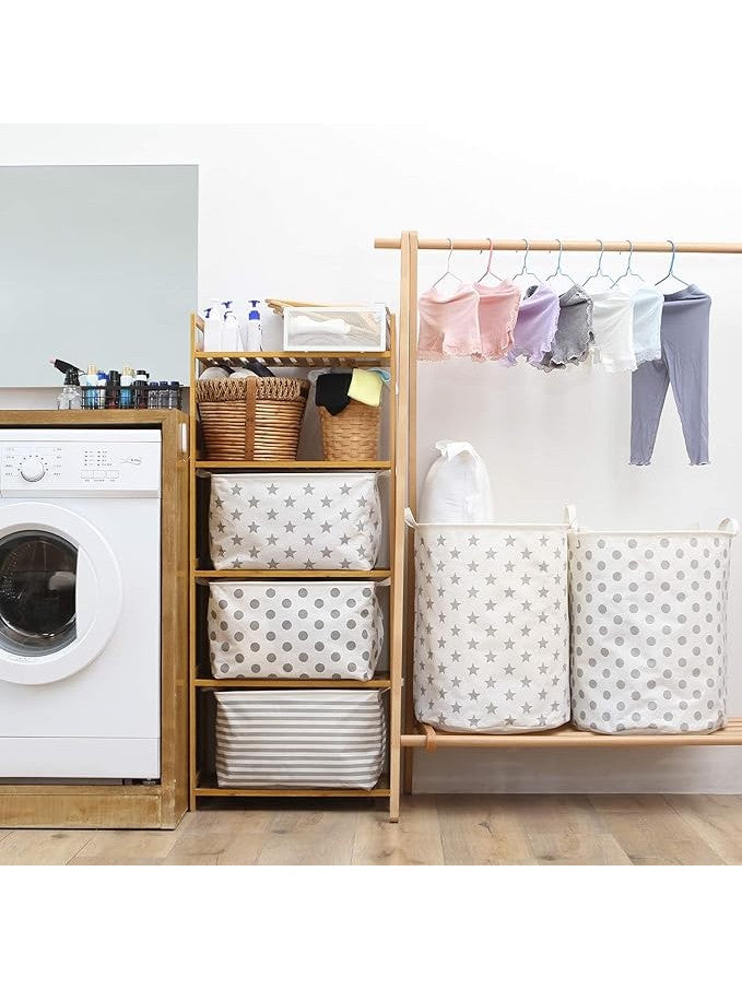 Laundry Hamper & Storage Bins - Grey Stars