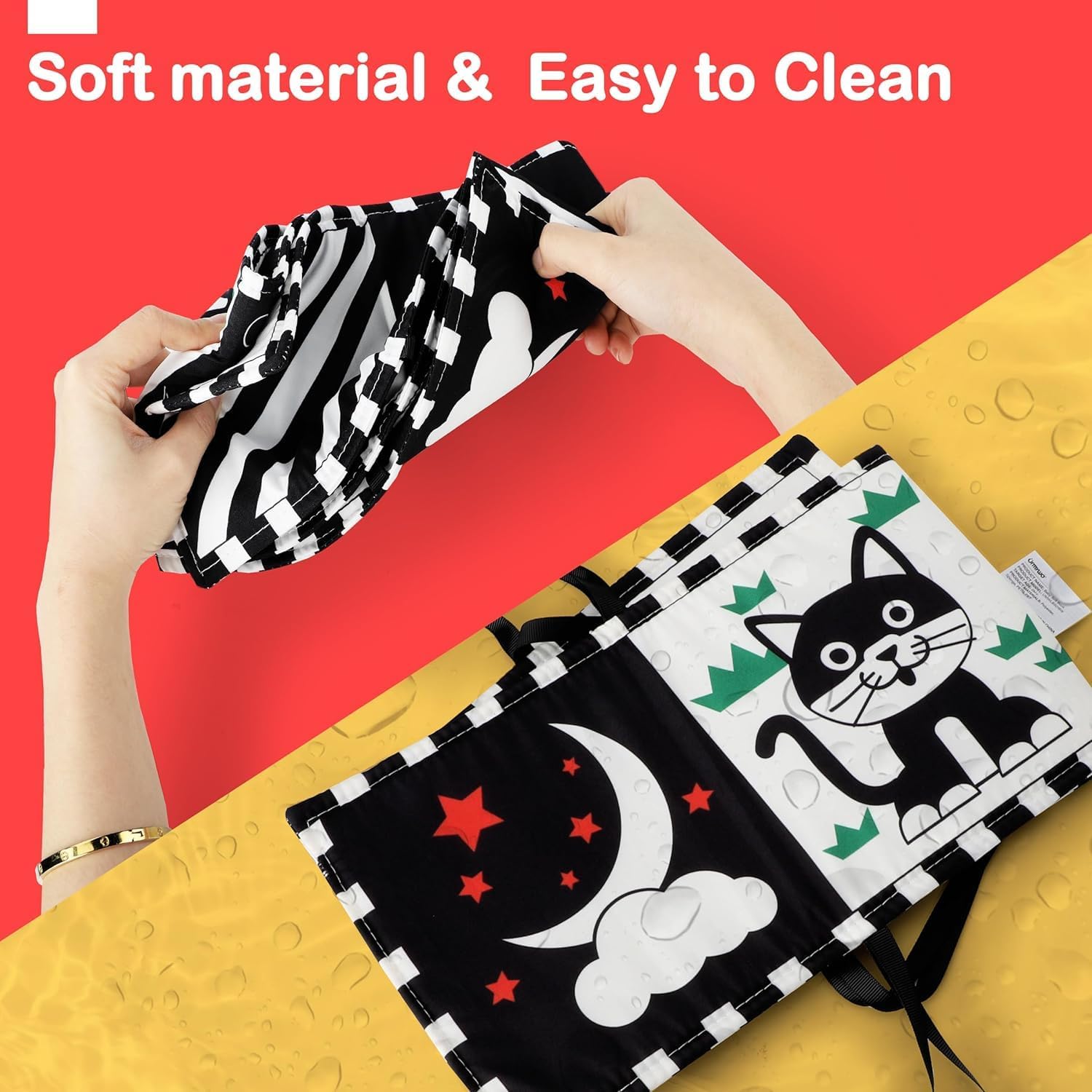 Black and White Baby Sensory Soft Book - 29.5"