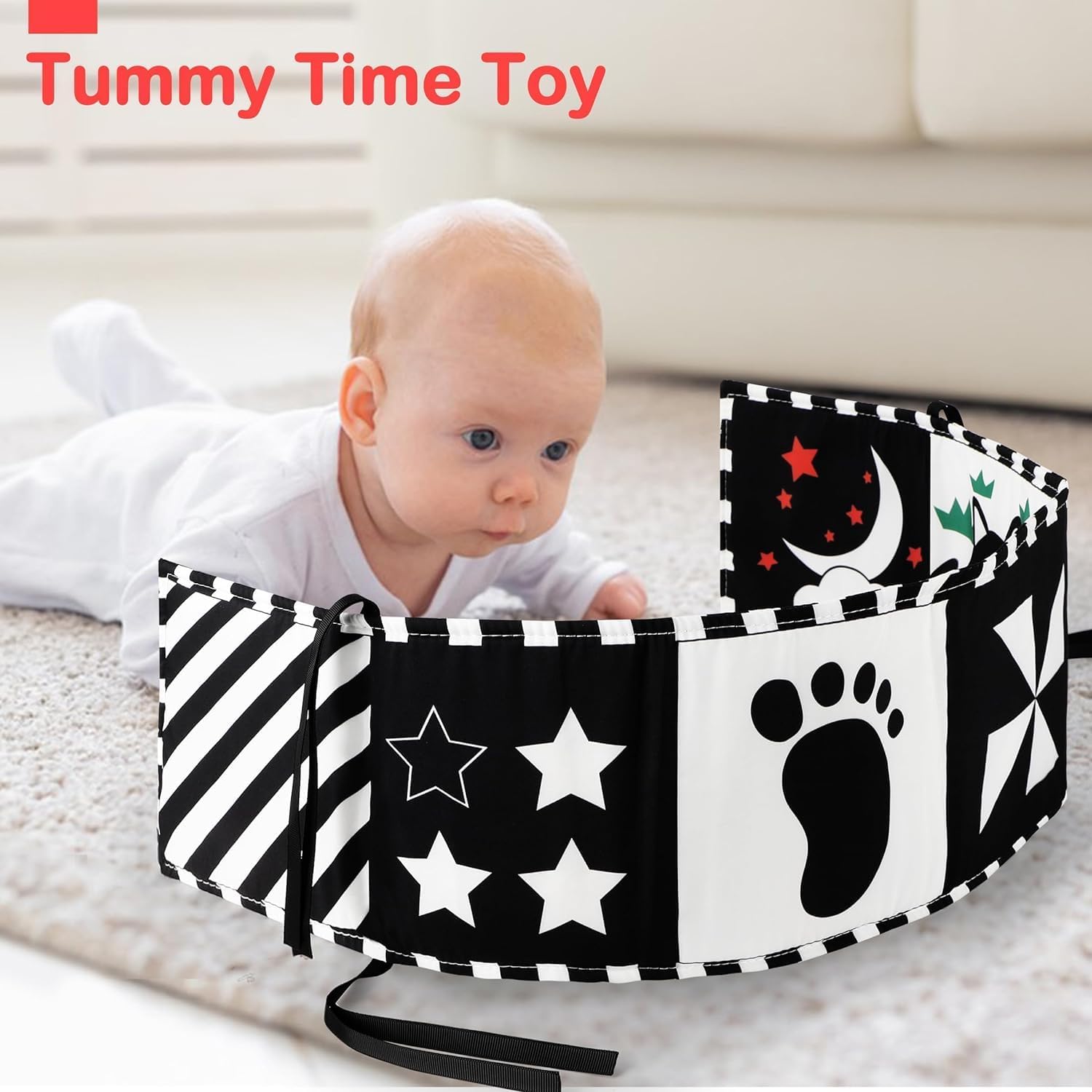 Black and White Baby Sensory Soft Book - 29.5"