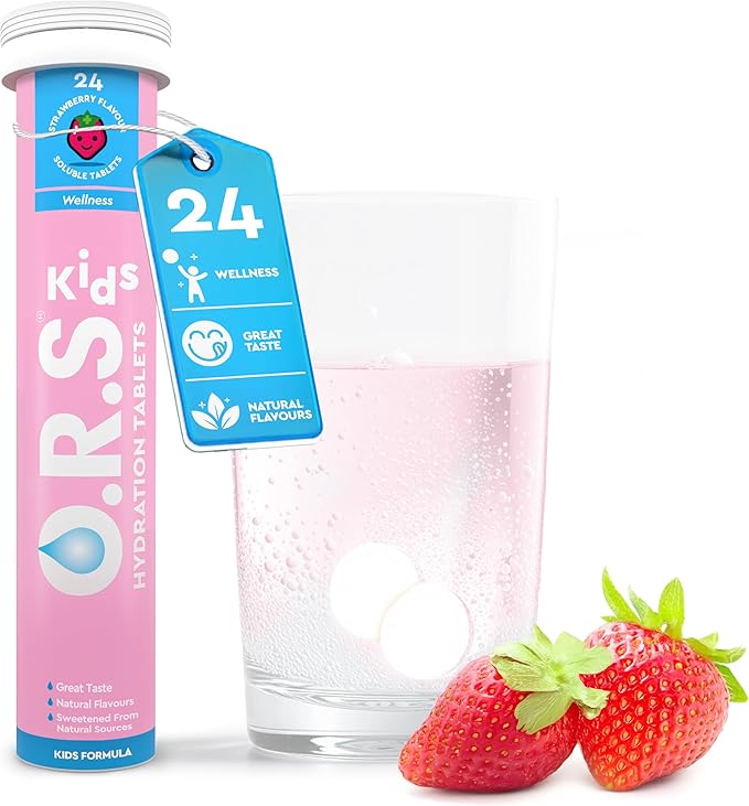 O.R.S Hydration for Kids, Natural Strawberry Flavour - 24 Tablets