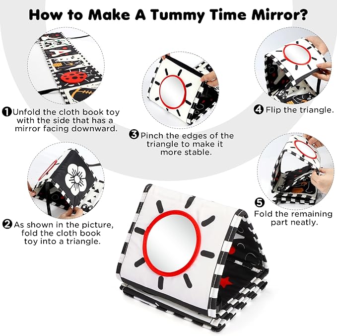 Black and White Baby Sensory Soft Book - 29.5"