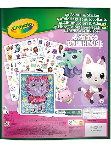 Crayola Gabby Dollhouse Colour & Sticker Book with 50+ Stickers