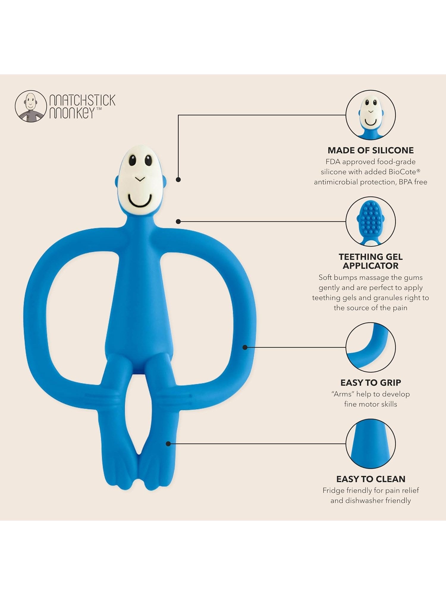 Matchstick Monkey, Original Teether & Gel Applicator