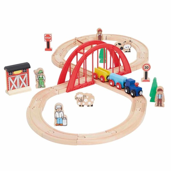 Squirrel Play Wooden Figure 8 Train Track 35 Piece Set