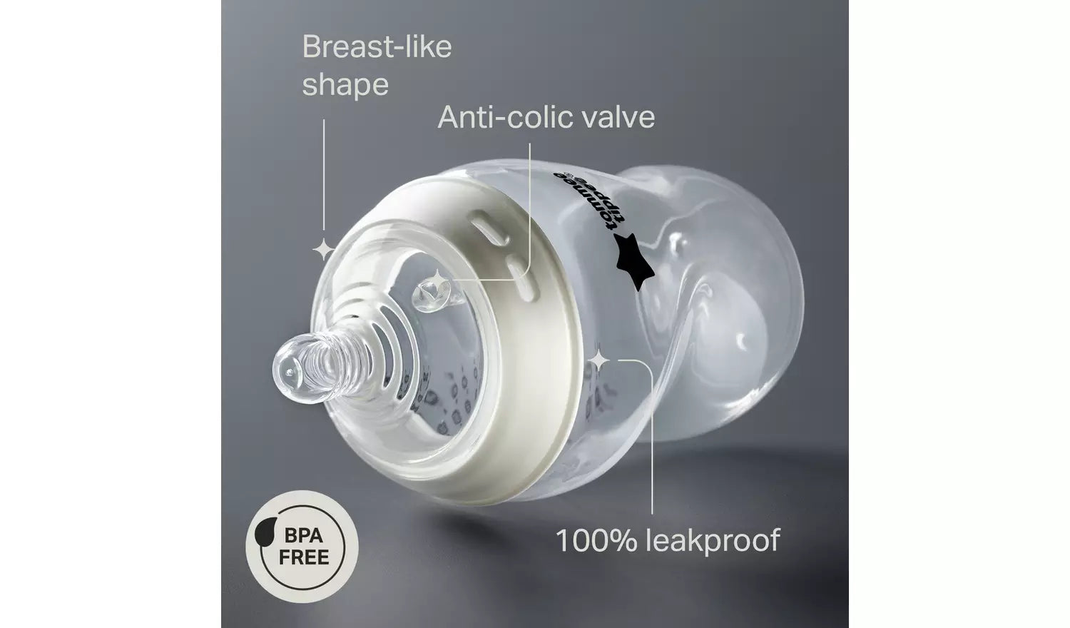 Tommee Tippee 6x 260ml Anti-colic Baby Bottles - Nude and Green