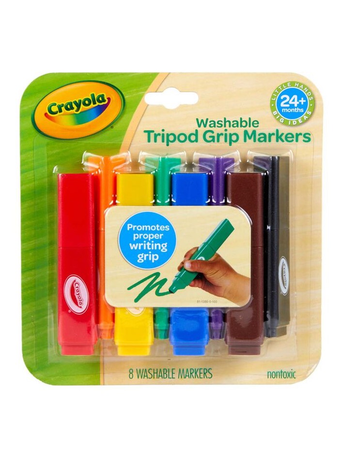 Crayola Washable Tripod Grip Markers - 8 Count